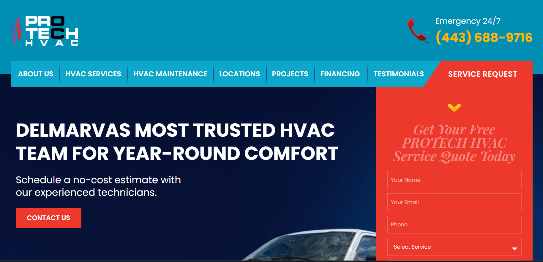 ProTech HVAC Website Screenshot